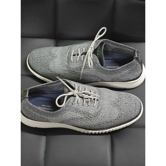 Cole Haan Men 2.ZeroGrand Stitchlite Gray Wingtip Oxford Size 7.5 C27565 - Picture 3 of 7